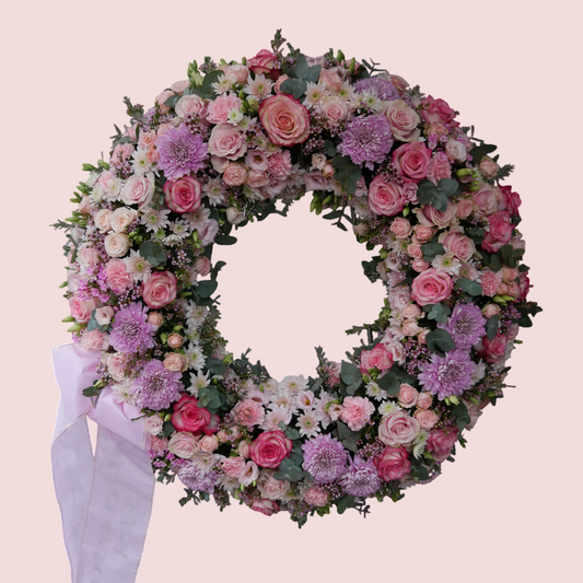 Trauerkranz mit Schleife - Zarte Erinnerung - PREMIUM