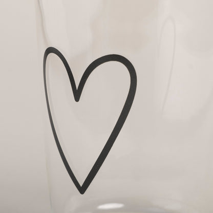 Trinkglas Herz schwarz (VE = 6 Stk)
