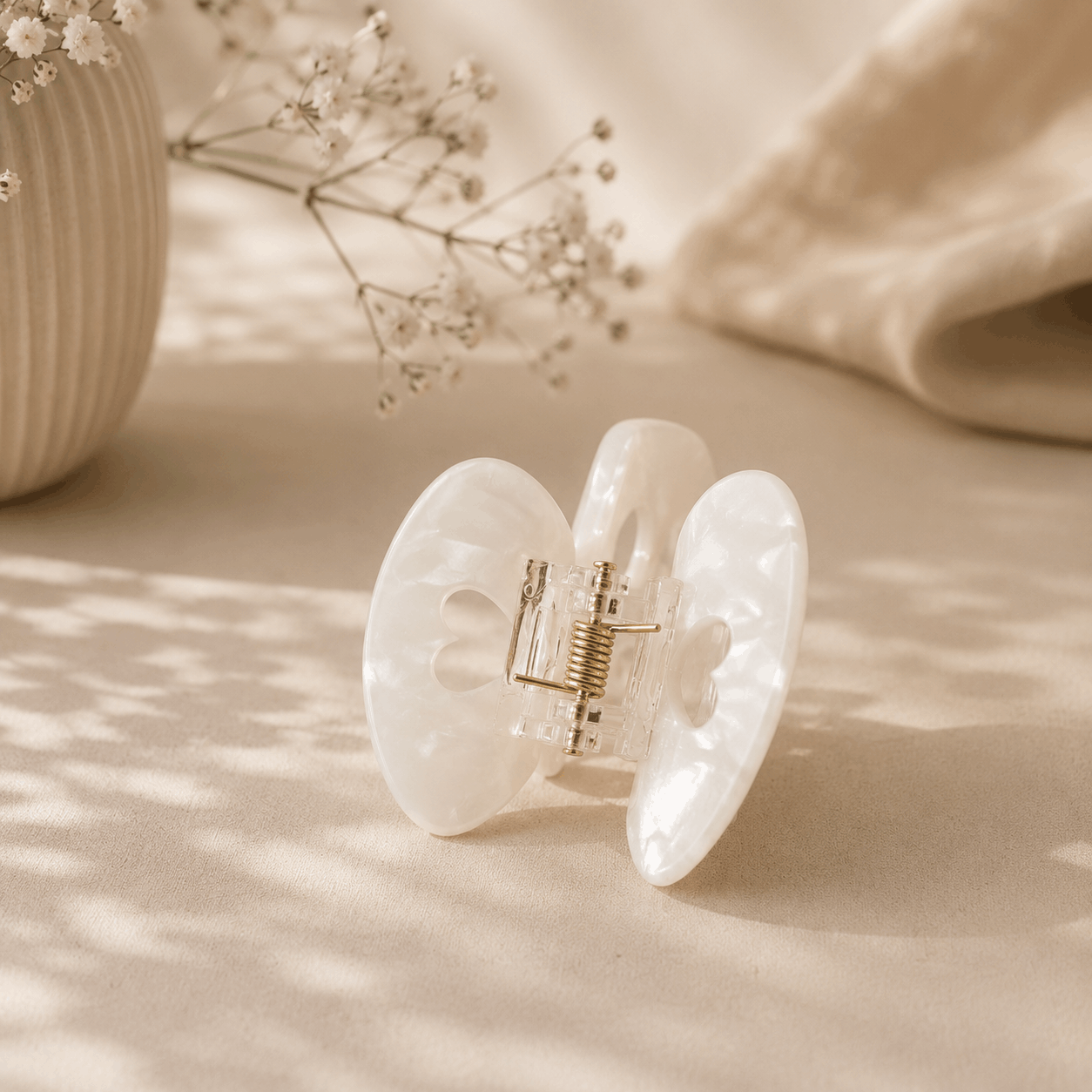 Haarspange Herz Pearl