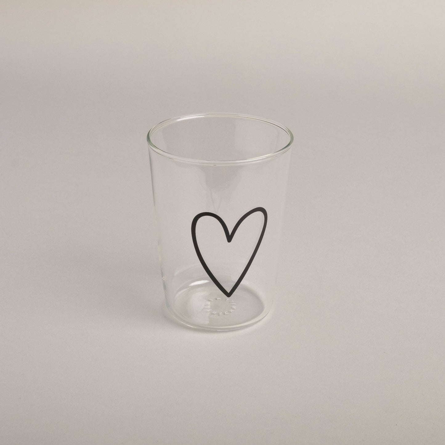 Trinkglas Herz schwarz (VE = 6 Stk)