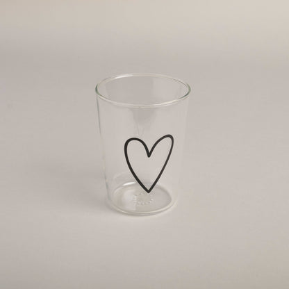 Trinkglas Herz schwarz (VE = 6 Stk)