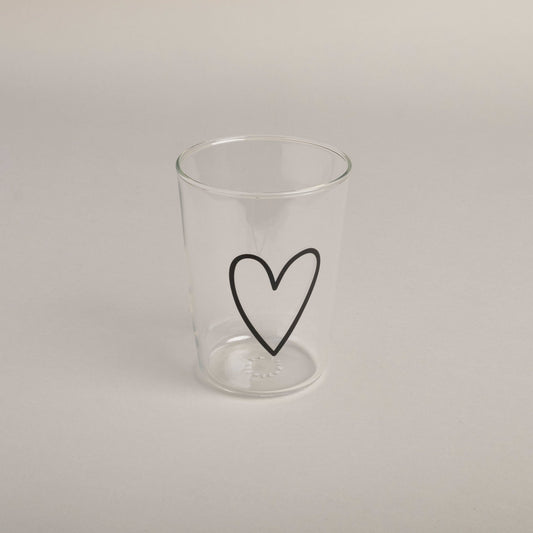 Trinkglas Herz schwarz (VE = 6 Stk)